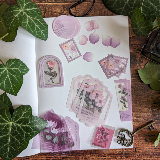 Pochette Stickers Mind Wave Pétales Roses