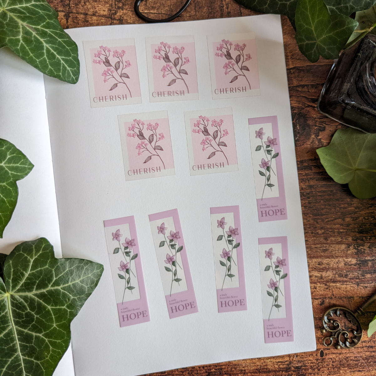 Pochette Stickers Mind Wave Pétales Roses