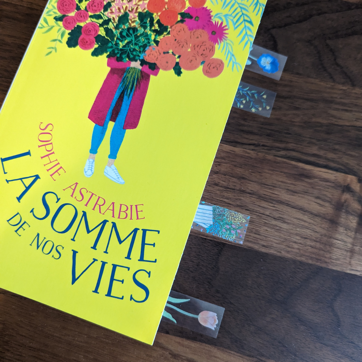 Post-It Marque-Pages ornés de fleurs.