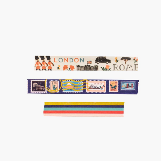 Ce lot de 3 rouleaux a pour thème le voyage dans le monde.