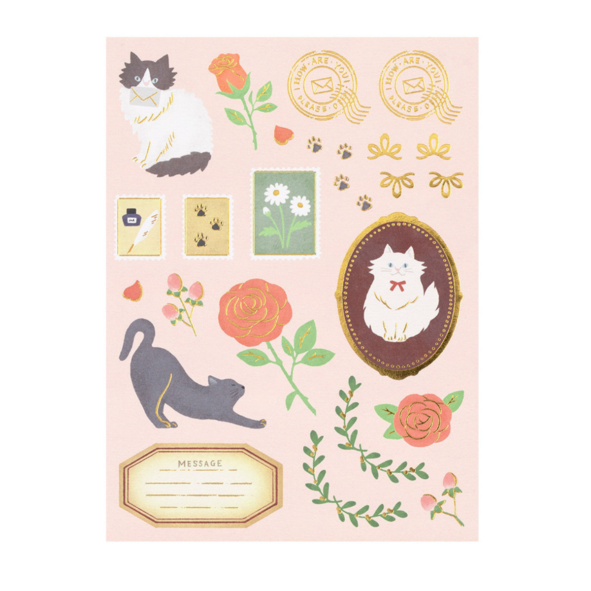 Papier à Lettres Collage Letter Chats - Midori