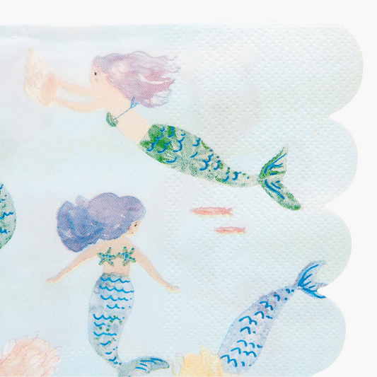 Serviettes en Papier Sirènes (x 16)