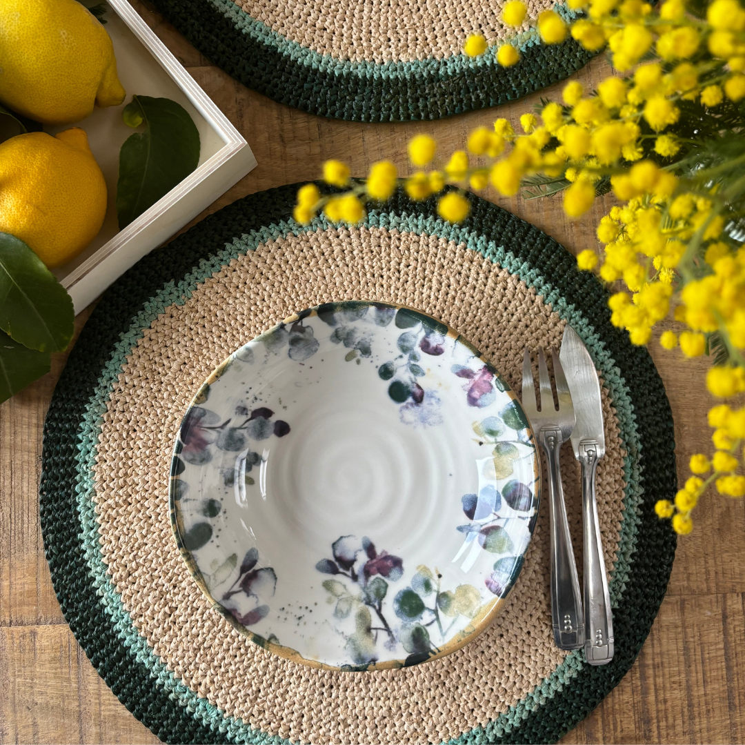 Set de Table Crocheté En Raphia
