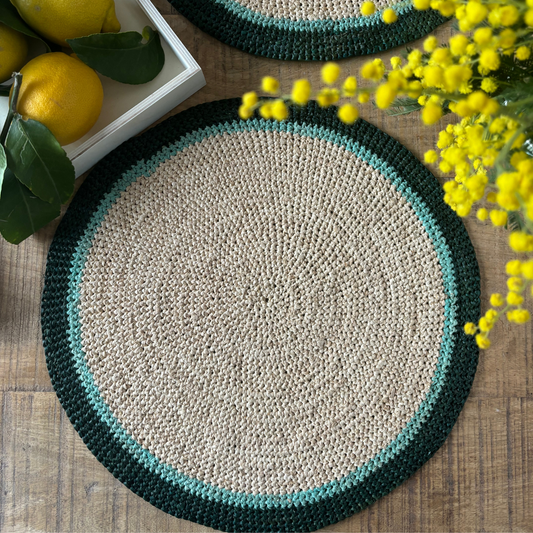 Set de Table Crocheté En Raphia