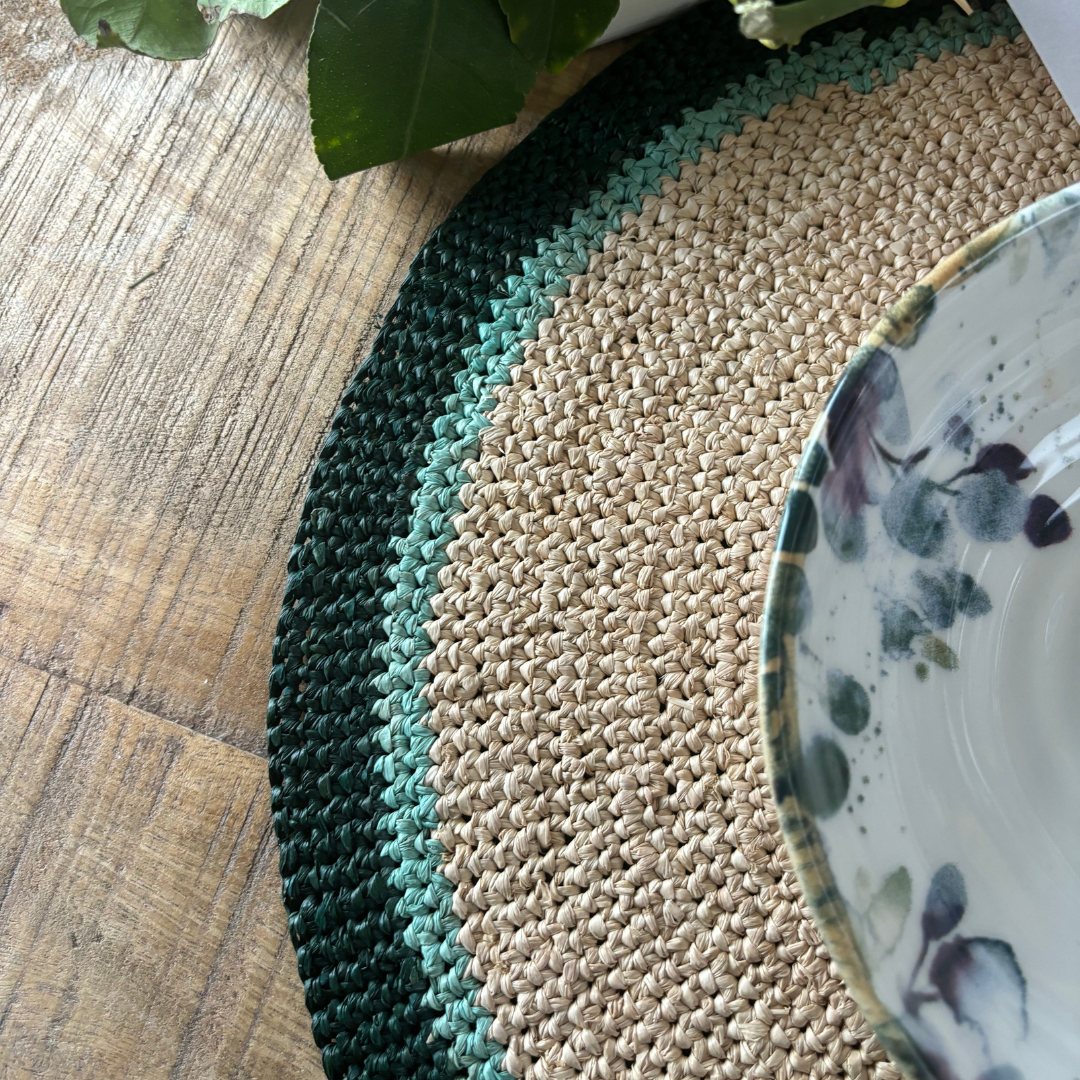 Set de Table Crocheté En Raphia