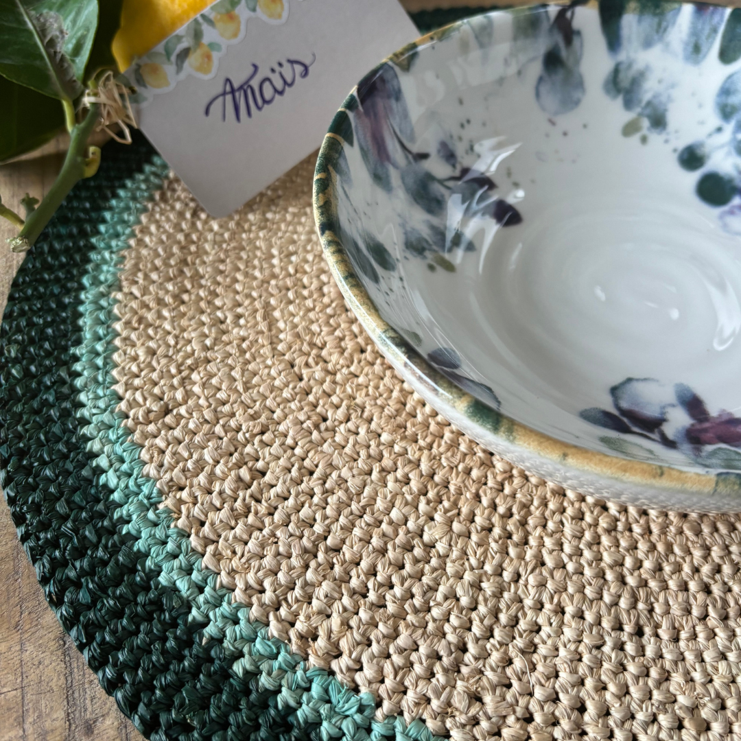 Set de Table Crocheté En Raphia