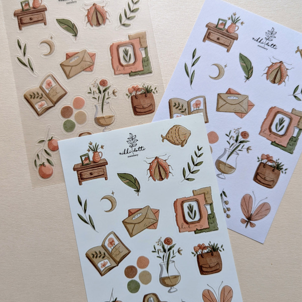 6 Feuilles d'Autocollants Petits Trésors