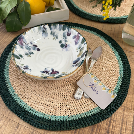 Set de Table Crocheté En Raphia