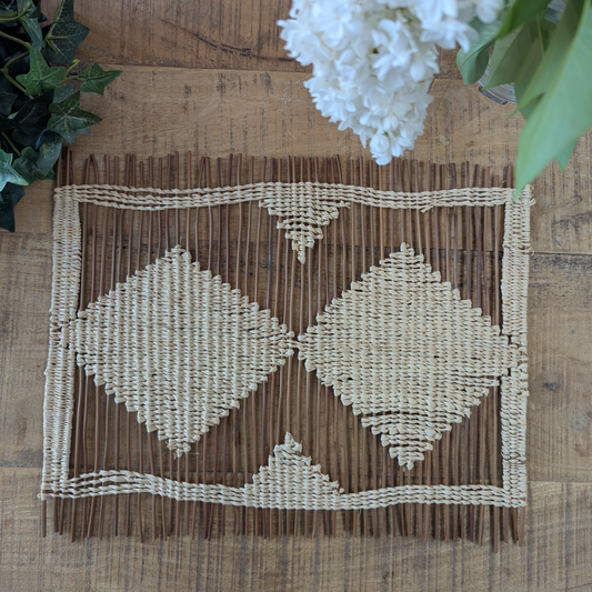 Lot de 2 Sets de table en Raphia et Osier