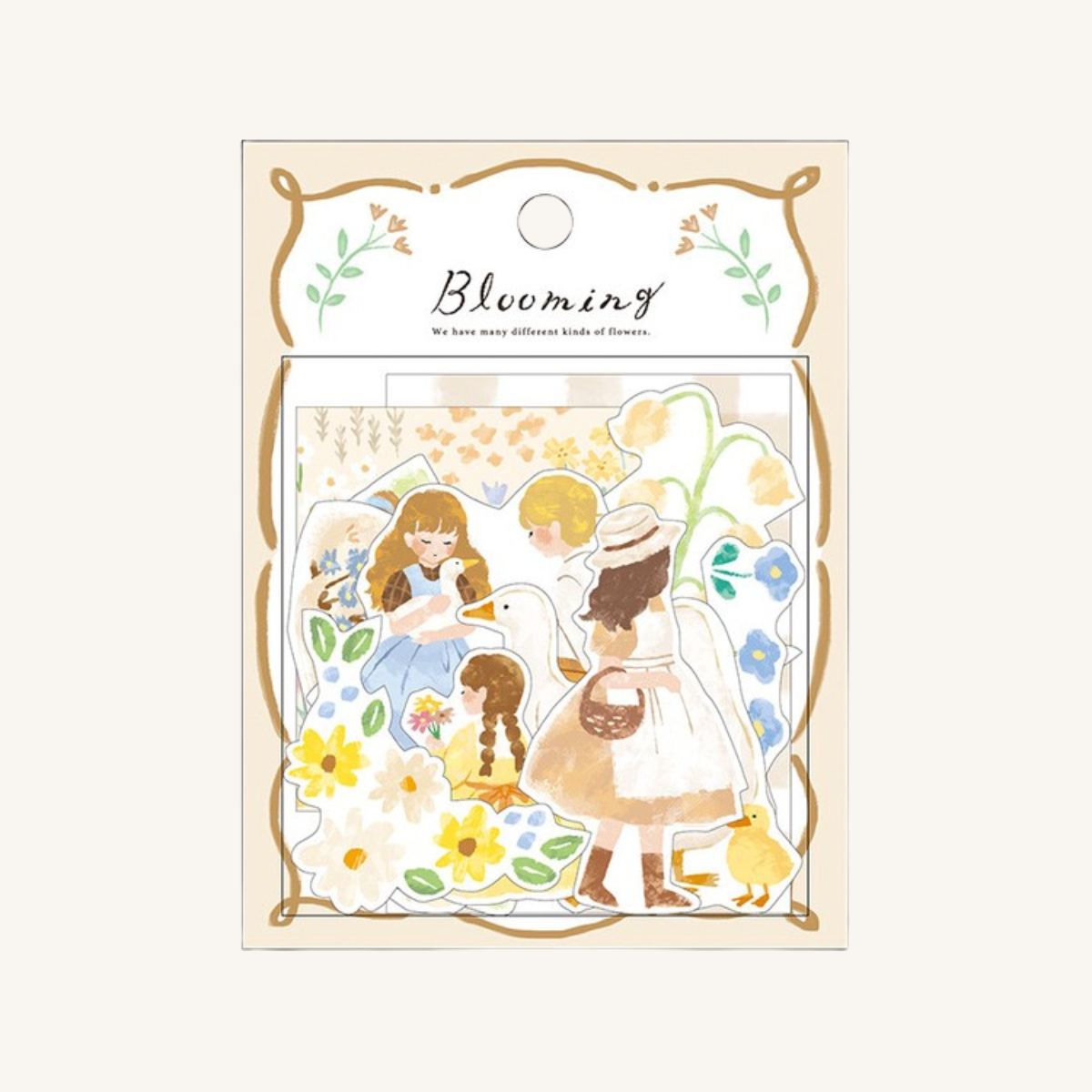 Pochette Stickers Mind Wave Floraison Beige