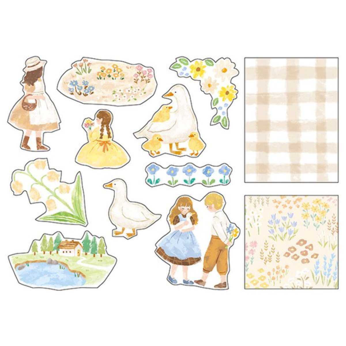 Pochette Stickers Mind Wave Floraison Beige