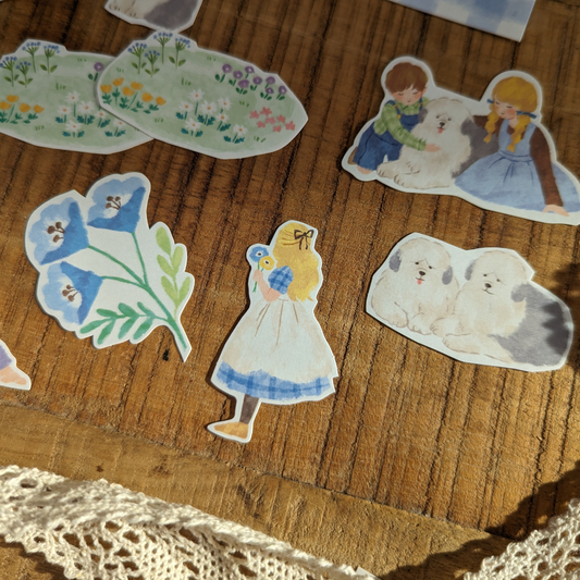 Pochette Stickers Mind Wave Floraison Bleue