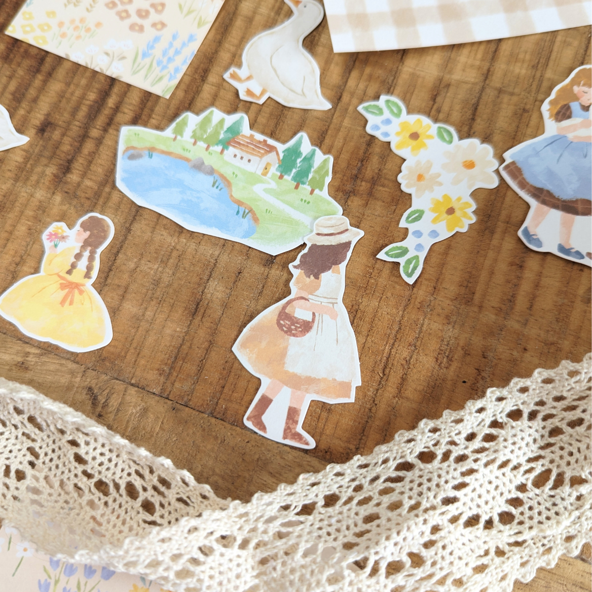 Pochette Stickers Mind Wave Floraison Beige