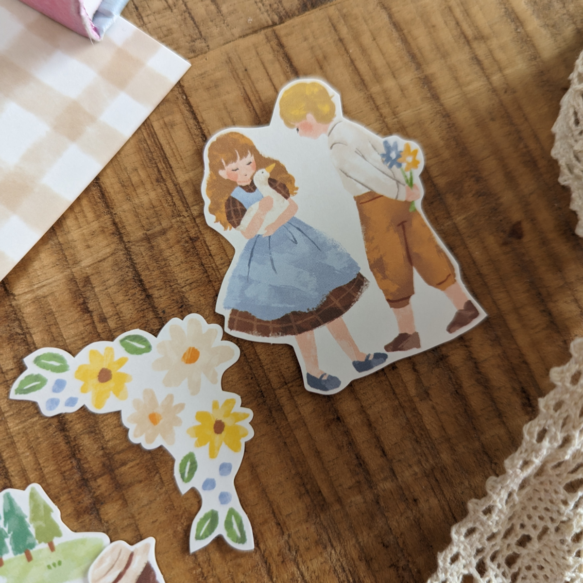 Pochette Stickers Mind Wave Floraison Beige