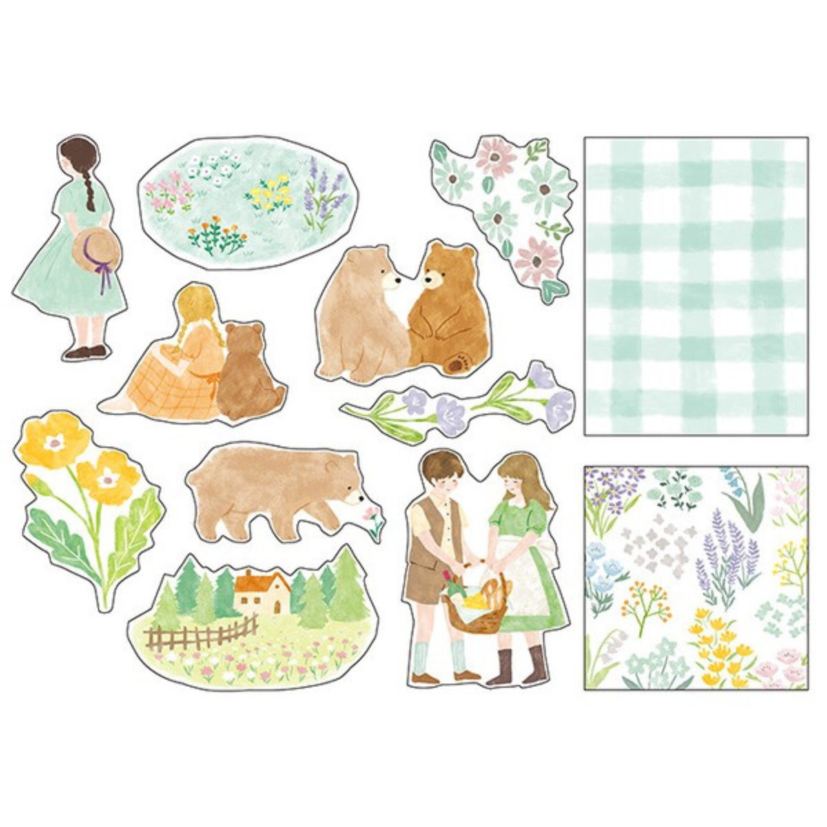 Pochette Stickers Mind Wave Floraison Verte