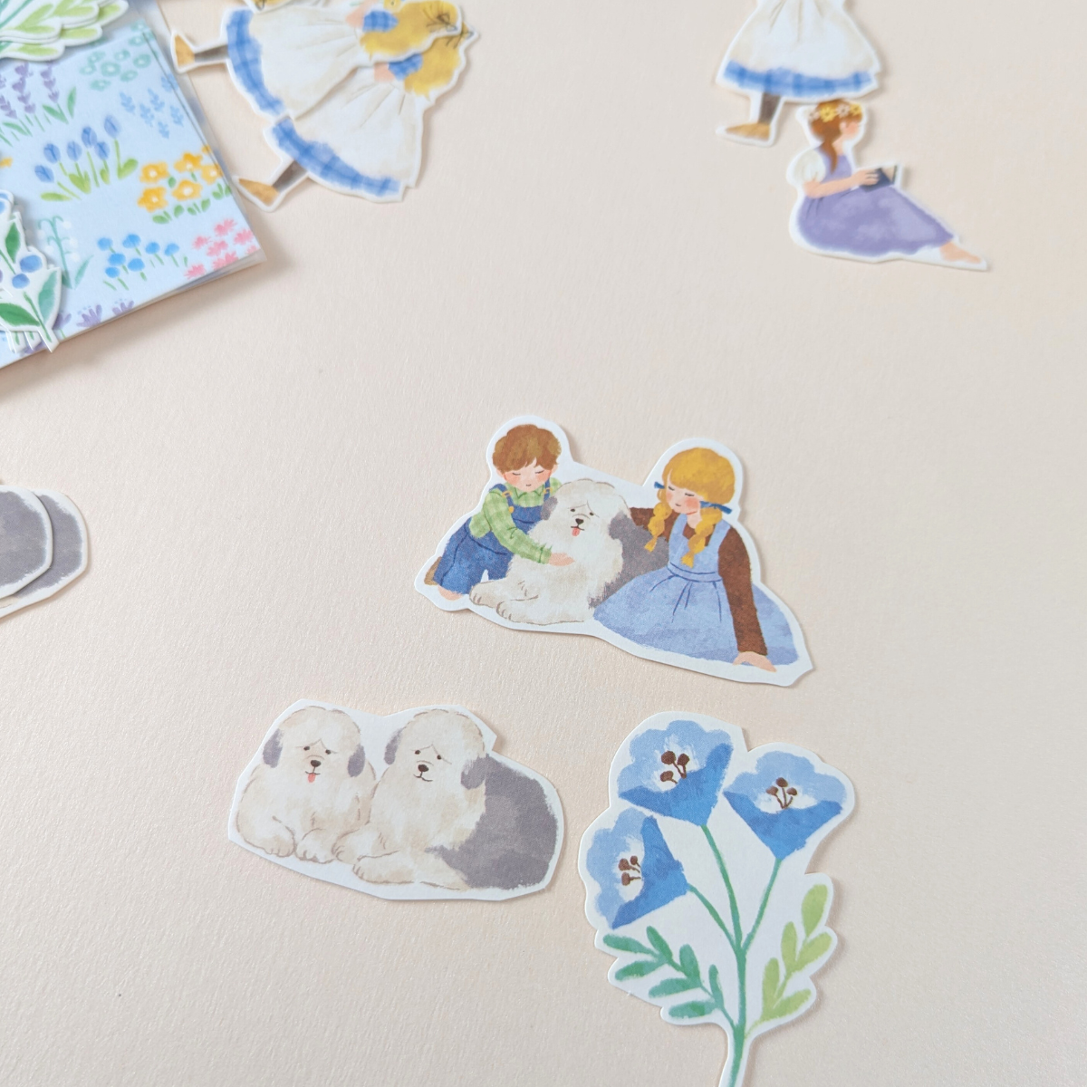 Pochette Stickers Mind Wave Floraison Bleue