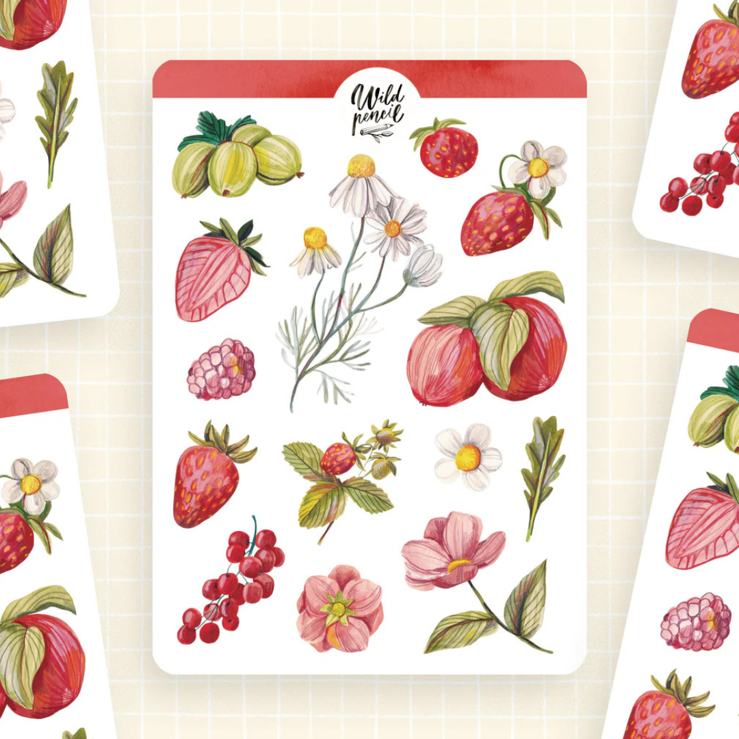 Stickers Fruits Rouges Wild Pencil
