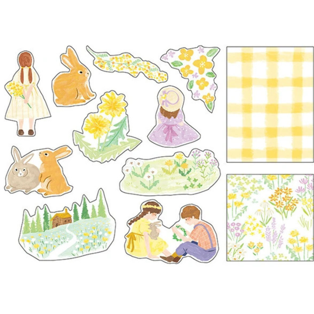 Pochette Stickers Mind Wave Floraison Jaune
