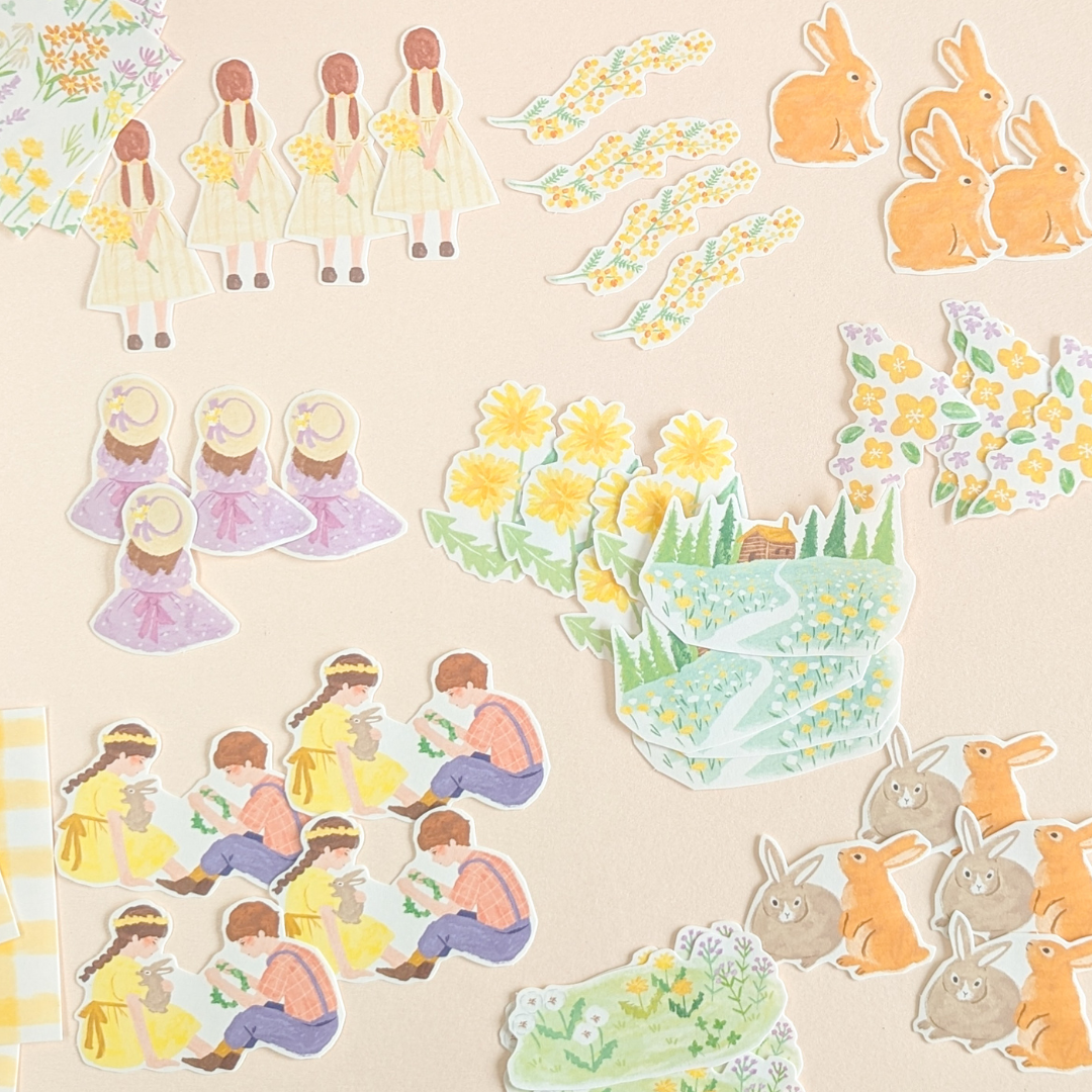 Pochette Stickers Mind Wave Floraison Jaune