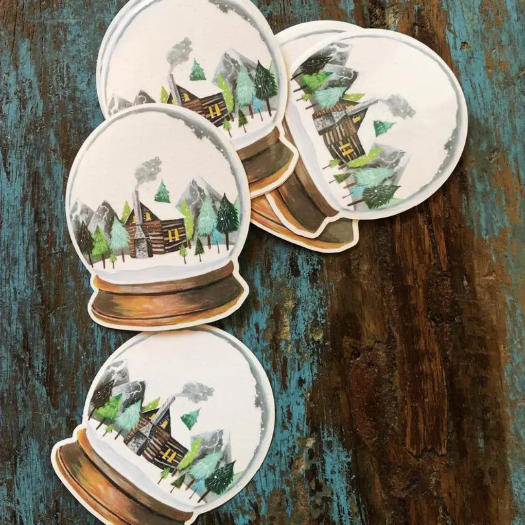 Sticker en Vinyle Boule à Neige Katie Daisy