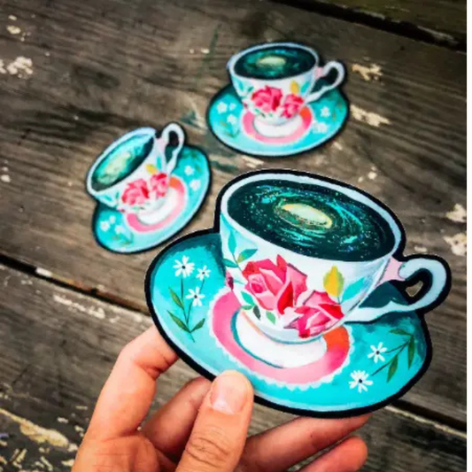 Sticker en Vinyle Teacup Galaxy Katie Daisy