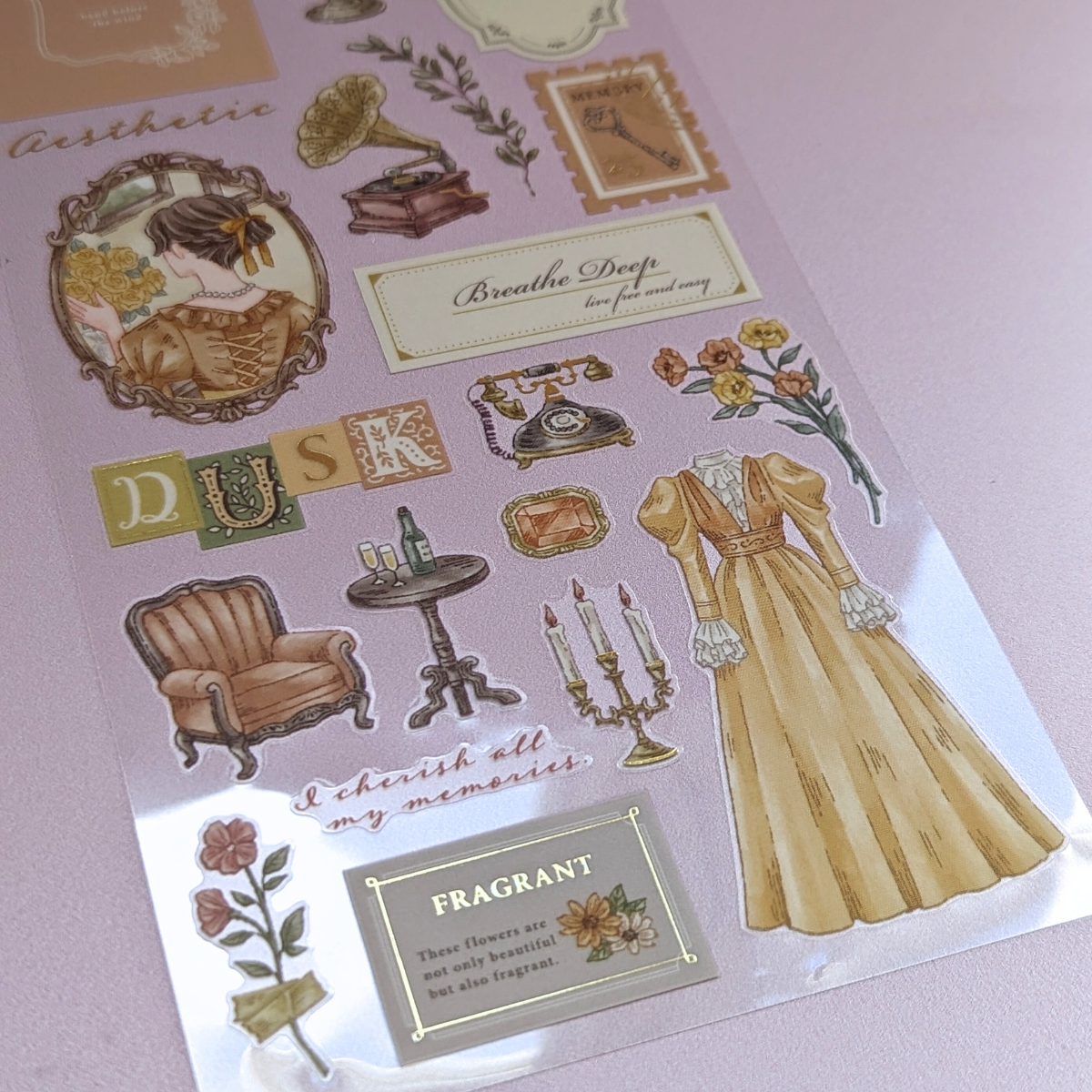 Stickers Jaunes Style Romantique