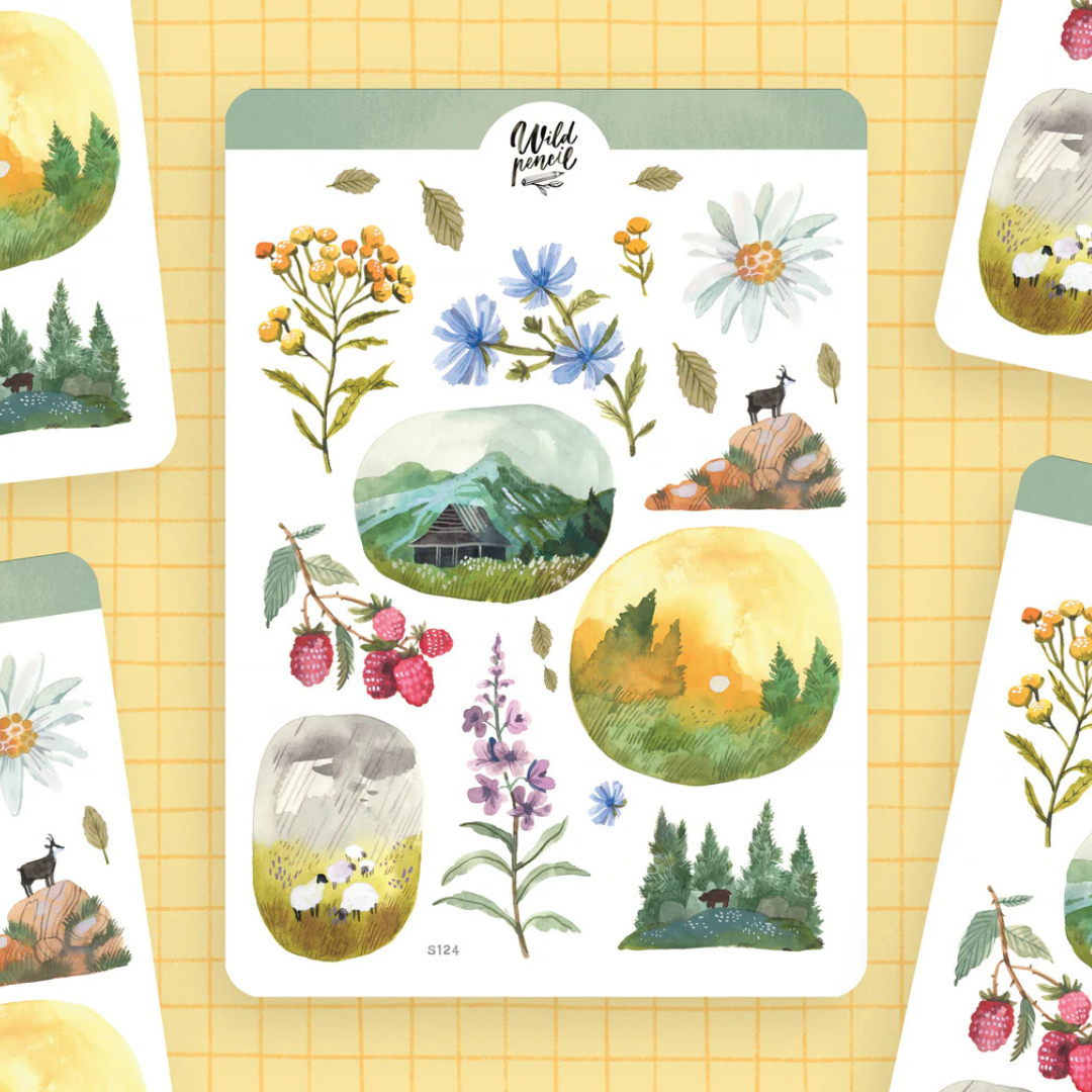 Stickers Montagnes Wild Pencil