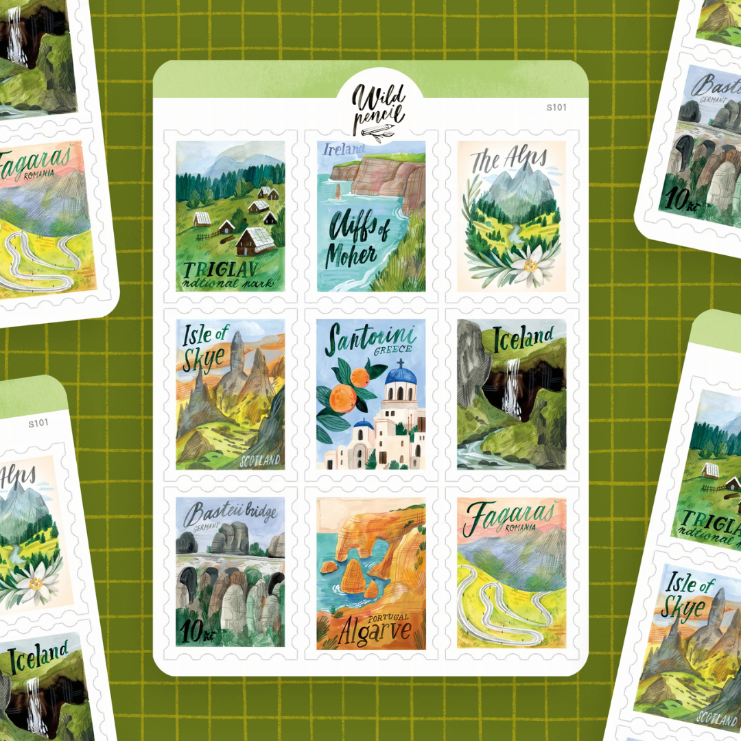 Stickers Timbres de Voyage - The Wild Pencil
