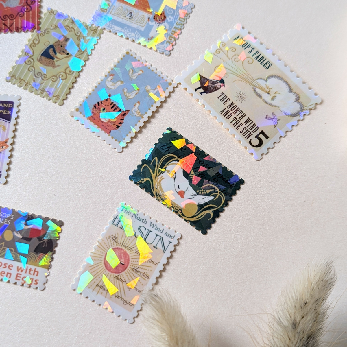 Boîte de Stickers Timbres-Poste Fables d'Ésope Tome I