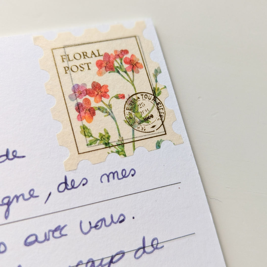 Stickers Timbres Fleurs Rouges – BGM
