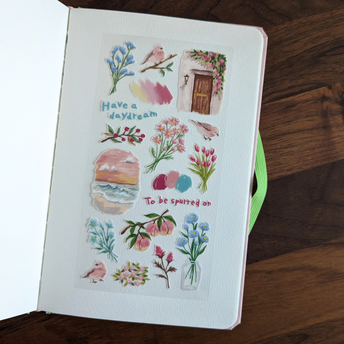 Planche de 18 Stickers Japonais Doux Rêves