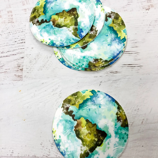 Sticker en Vinyle Terre Katie Daisy