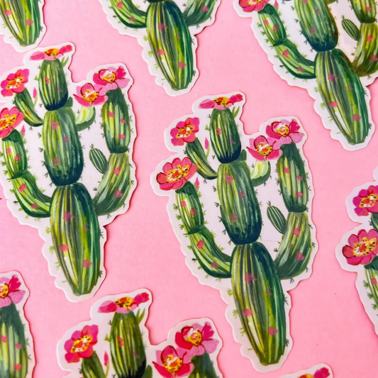 Sticker en Vinyle Cactus Pailleté Katie Daisy