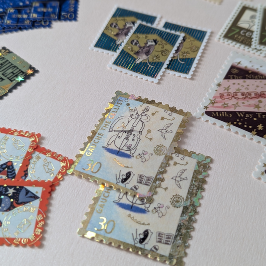 Shinzi Katoh Boîte de Stickers Timbres-Poste Le Musicien