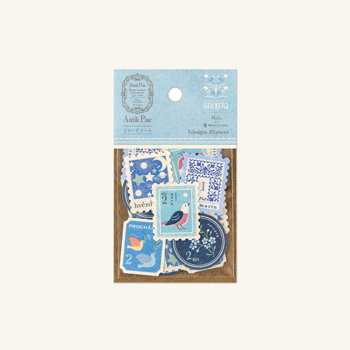 Stickers Timbres Bleus Vintage