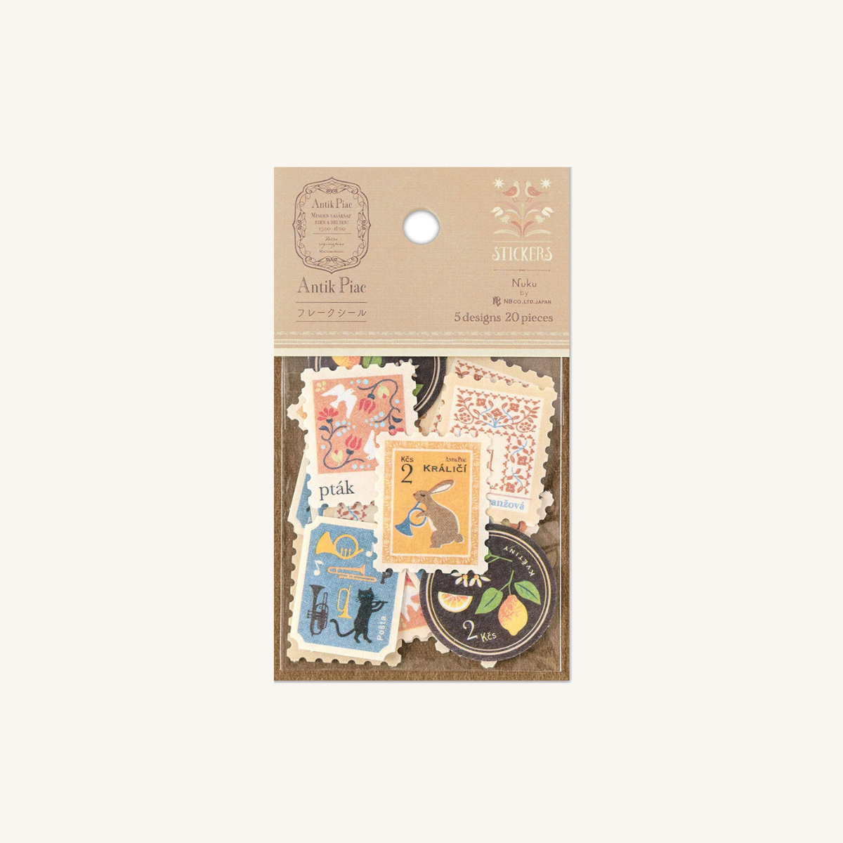 Stickers en forme de timbre.