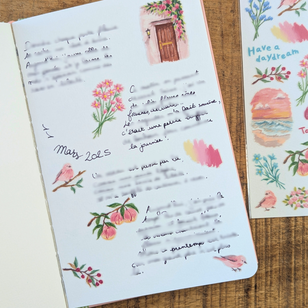 Planche de 18 Stickers Japonais Doux Rêves
