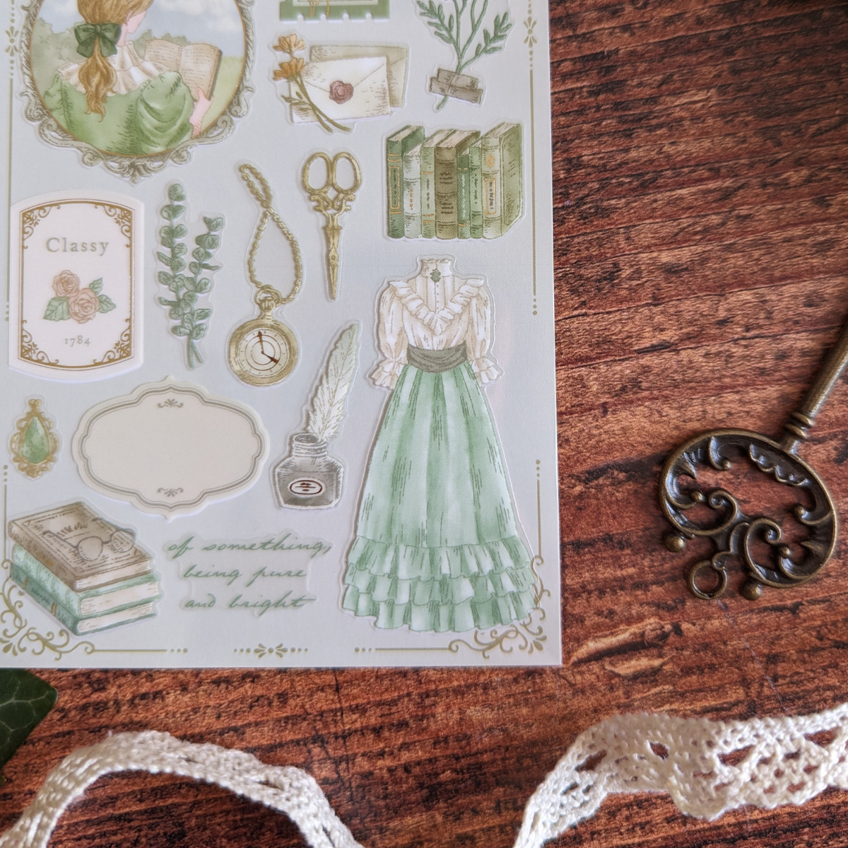 Stickers Verts Mind Wave Style Romantique