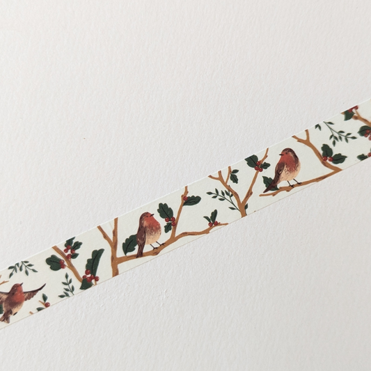Note & Wish - Masking Tape Winter Robin