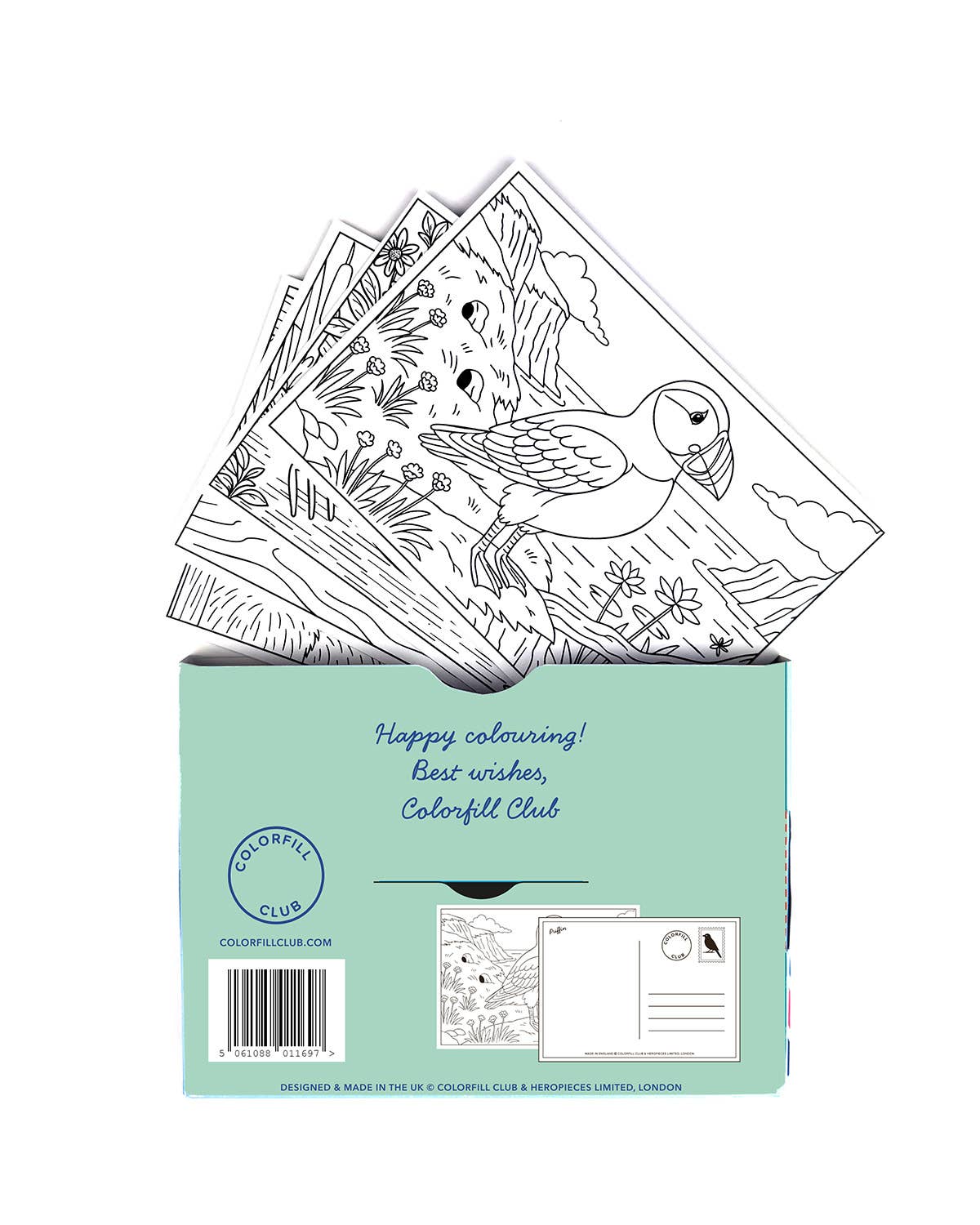Ensemble de cartes postales à colorier oiseaux