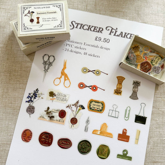 Boîte de 48 stickers en PVC Essentiels de Papeterie Note & Wish