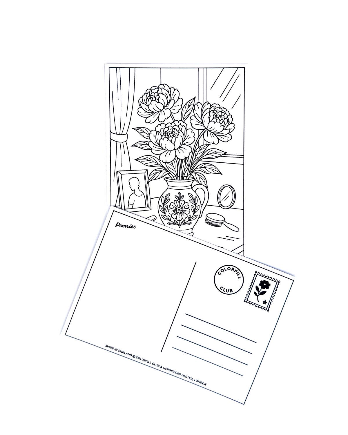 Ensemble de cartes postales à colorier Fleurs