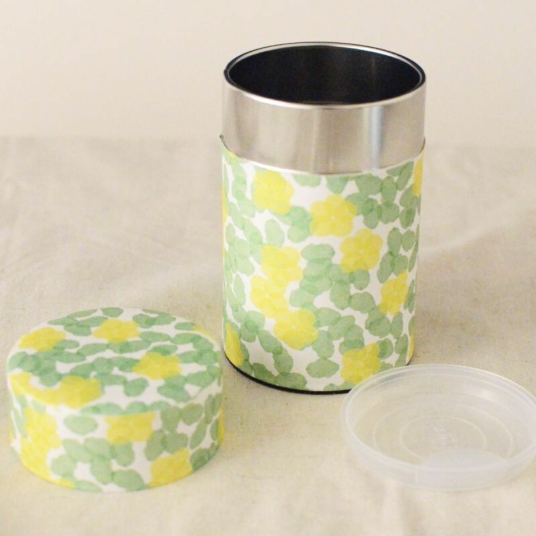 Boîte à Thé Japonaise en Papier Washi Fleurs Jaunes