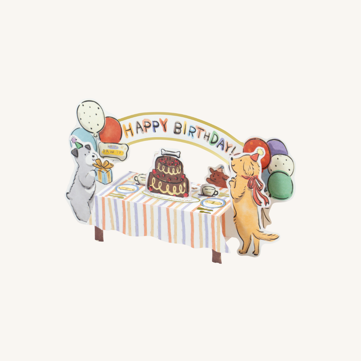 Carte Happy Birthday Chiens Pop-Up