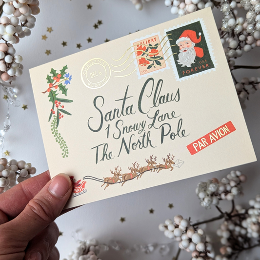 Carte De Voeux Courrier Pour Le Père Noël