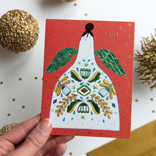 Carte de Noël Ange Doré