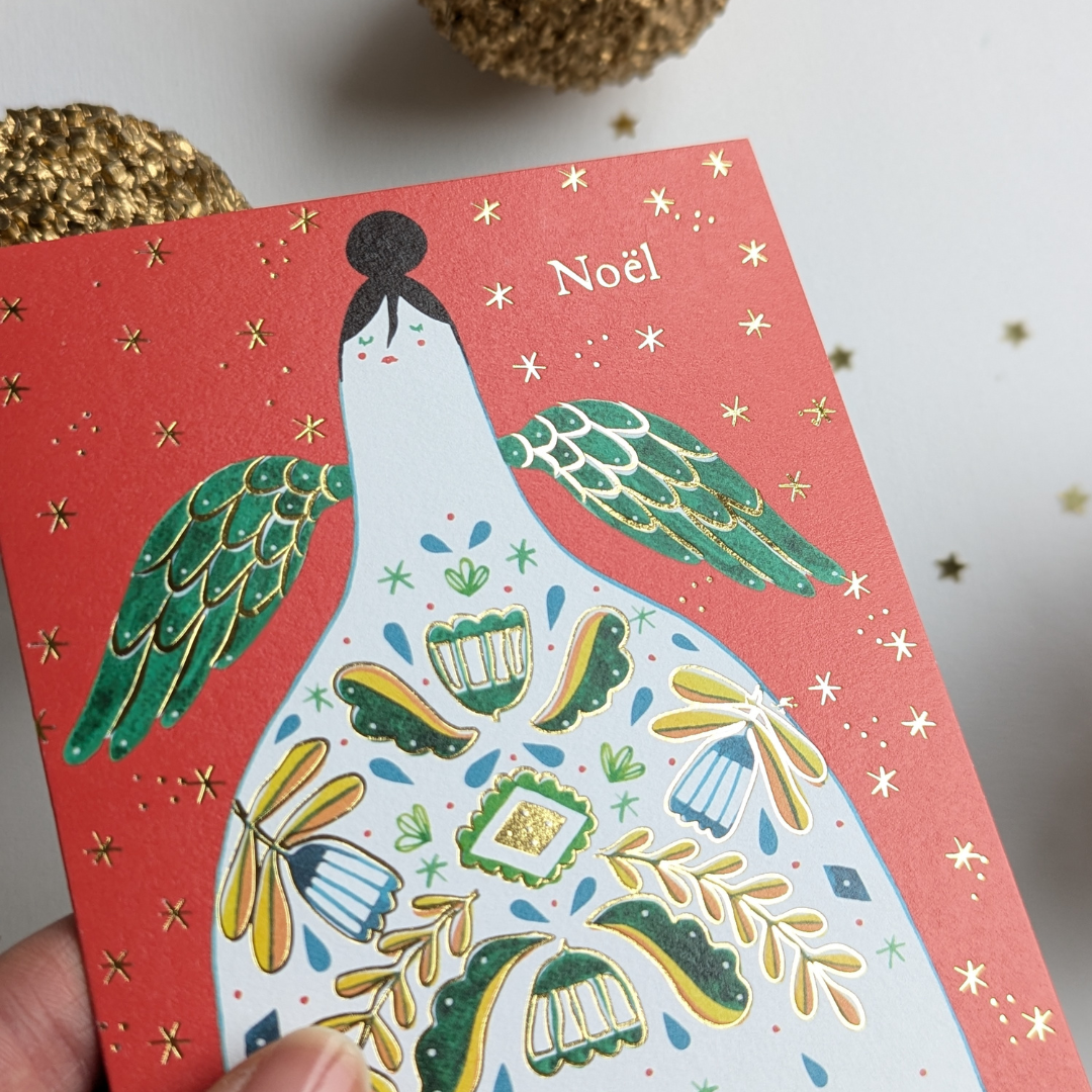 Carte de Noël Ange Doré
