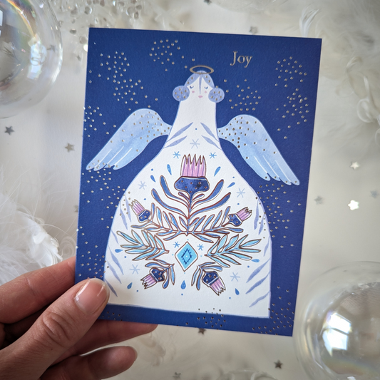 Carte De Voeux Ange Argenté