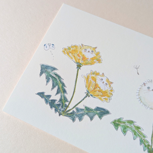 Carte Chats Pissenlits du Printemps Tocoro Comugi