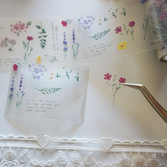 Ruban en PET Fleurs Sauvages prédécoupées Note & Wish